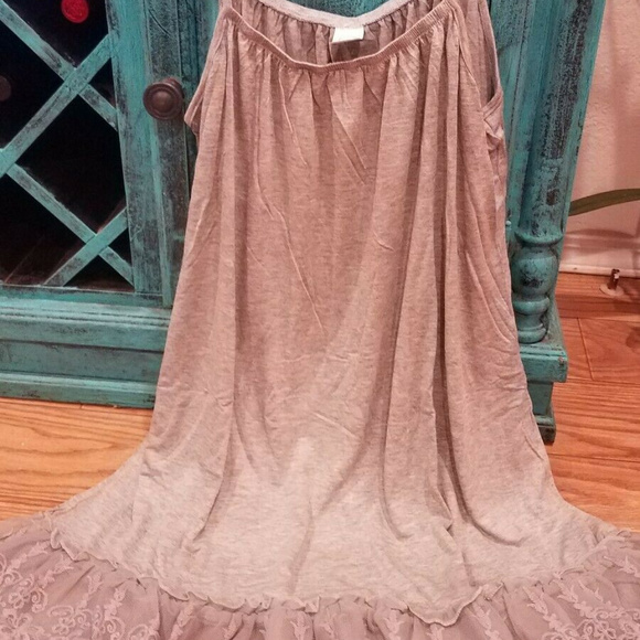 Gray Ruffle Lace Hem Size Slip Extender Cami 2X 3 - Picture 3 of 5